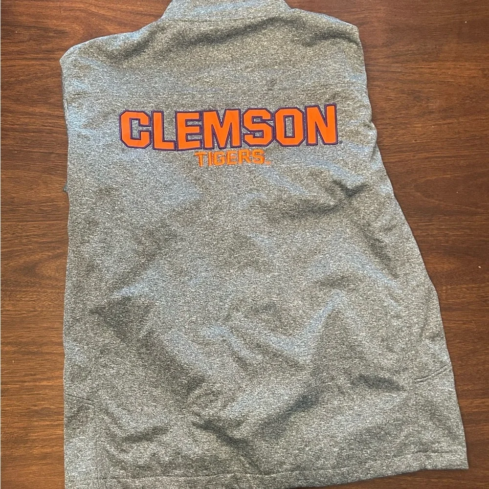 Men's Heather Gray Full-Zip Jacket with Clemson Logo